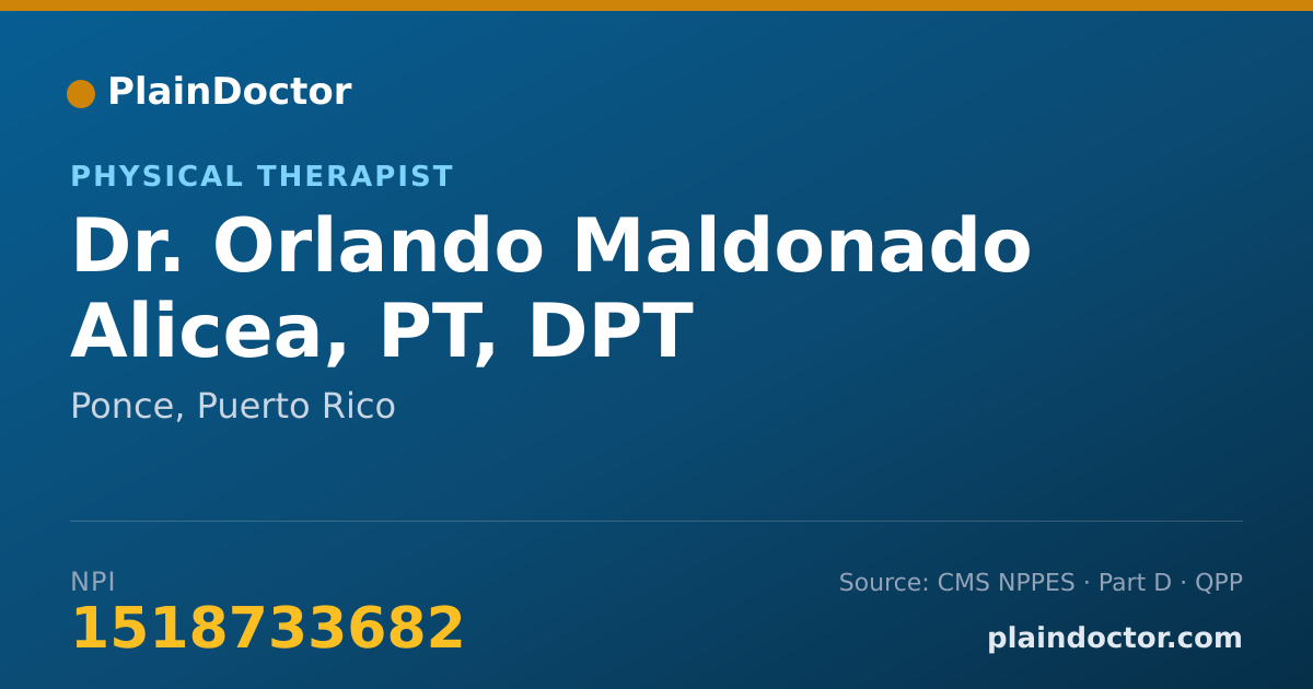 Shareable card for Orlando Maldonado Alicea, PT, DPT - Physical Therapist, Ponce, PR