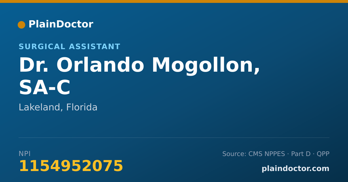 Shareable card for Orlando Mogollon, SA-C - Surgical Assistant, Lakeland, FL