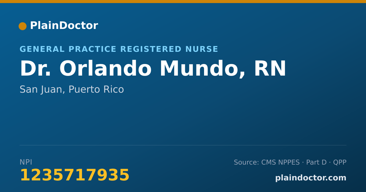 Shareable card for Orlando Mundo, RN - General Practice Registered Nurse, San Juan, PR