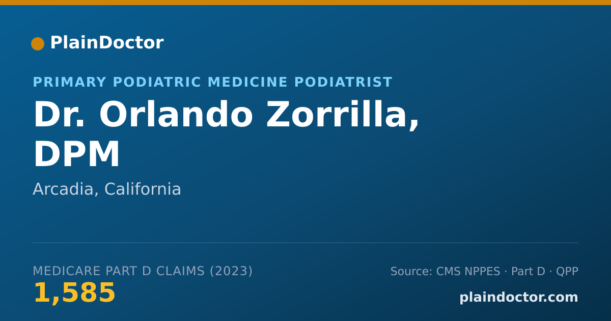 Shareable card for Orlando Zorrilla, DPM - Primary Podiatric Medicine Podiatrist, Arcadia, CA