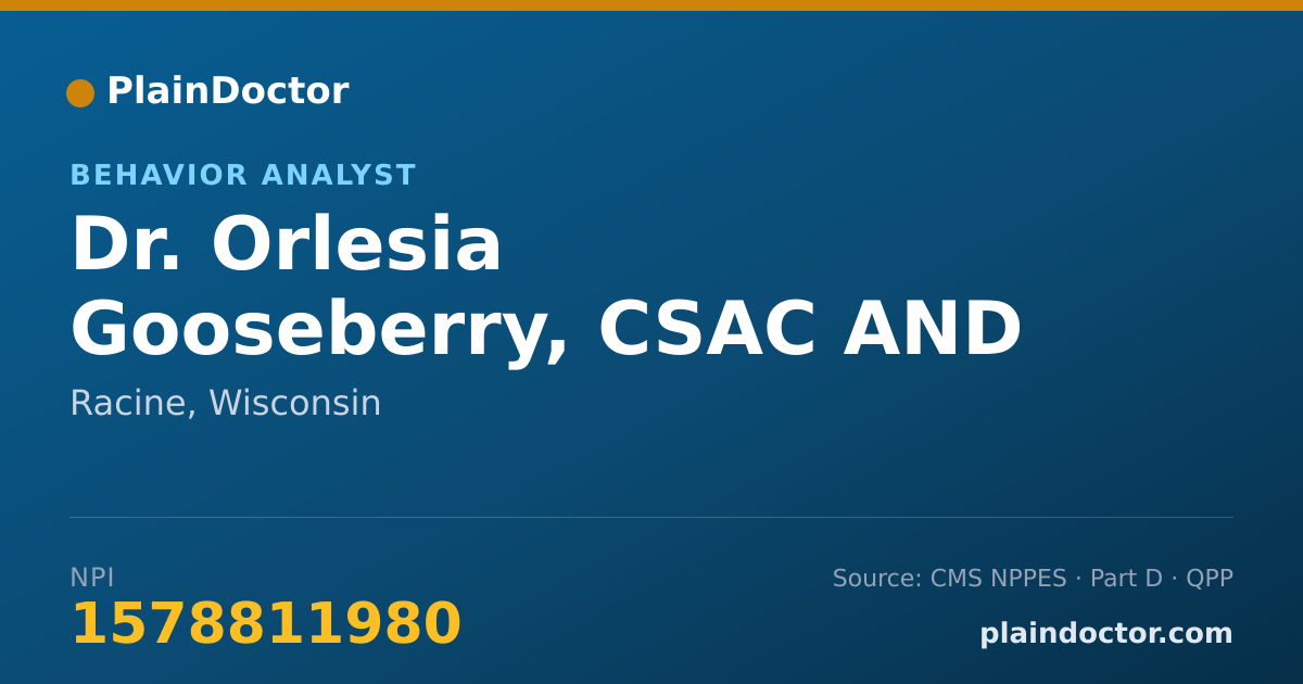 Shareable card for Orlesia Gooseberry, CSAC AND SOCIAL WORK - Behavior Analyst, Racine, WI