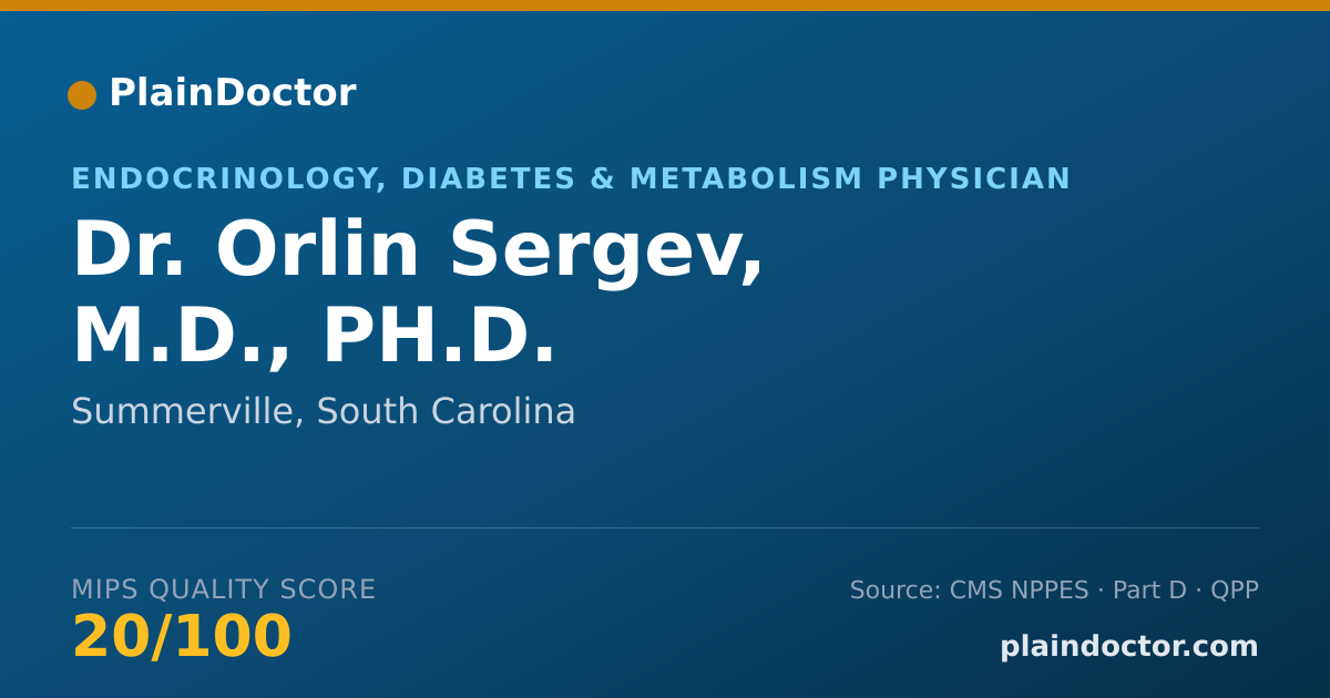 Shareable card for Orlin Sergev, M.D., PH.D. - Endocrinology, Diabetes & Metabolism Physician, Summerville, SC