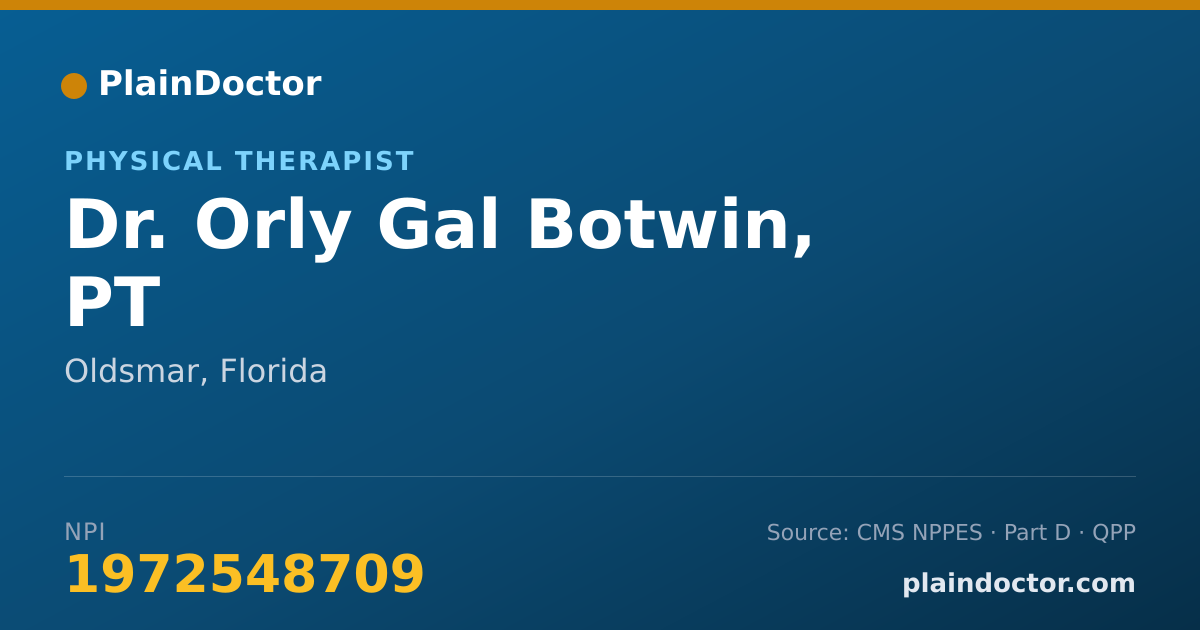 Shareable card for Orly Gal Botwin, PT - Physical Therapist, Oldsmar, FL