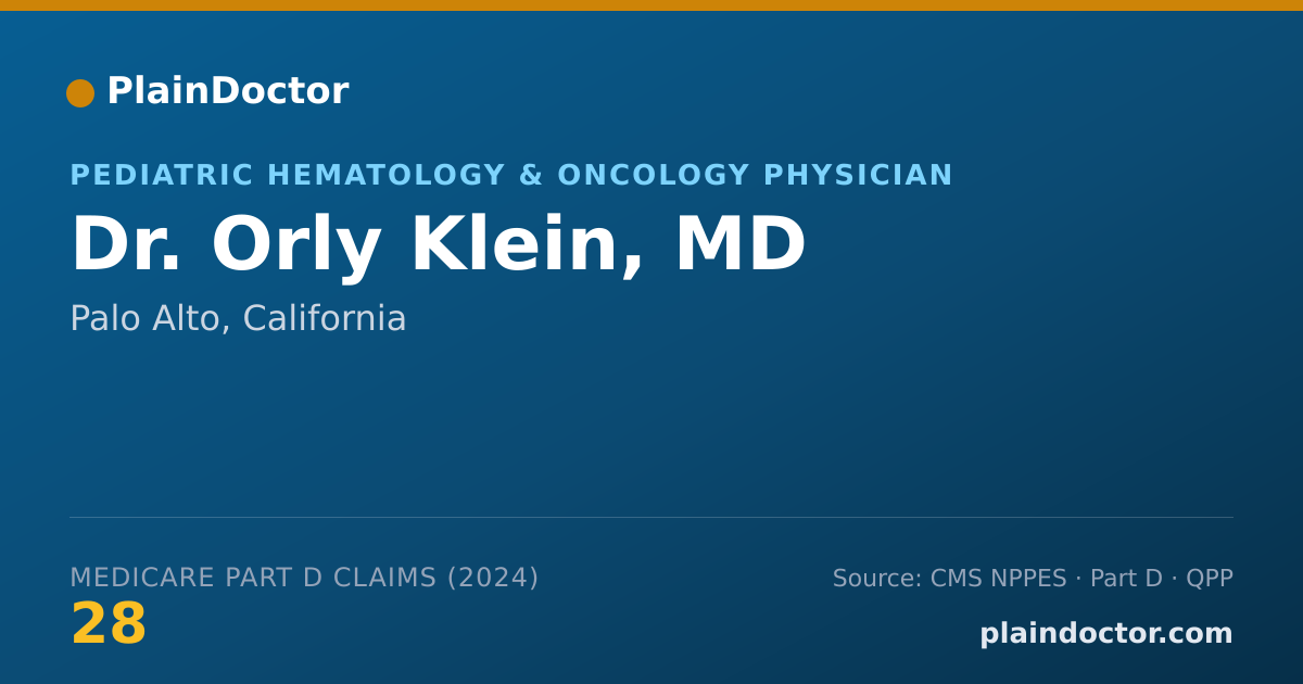 Shareable card for Orly Klein, MD - Pediatric Hematology & Oncology Physician, Palo Alto, CA
