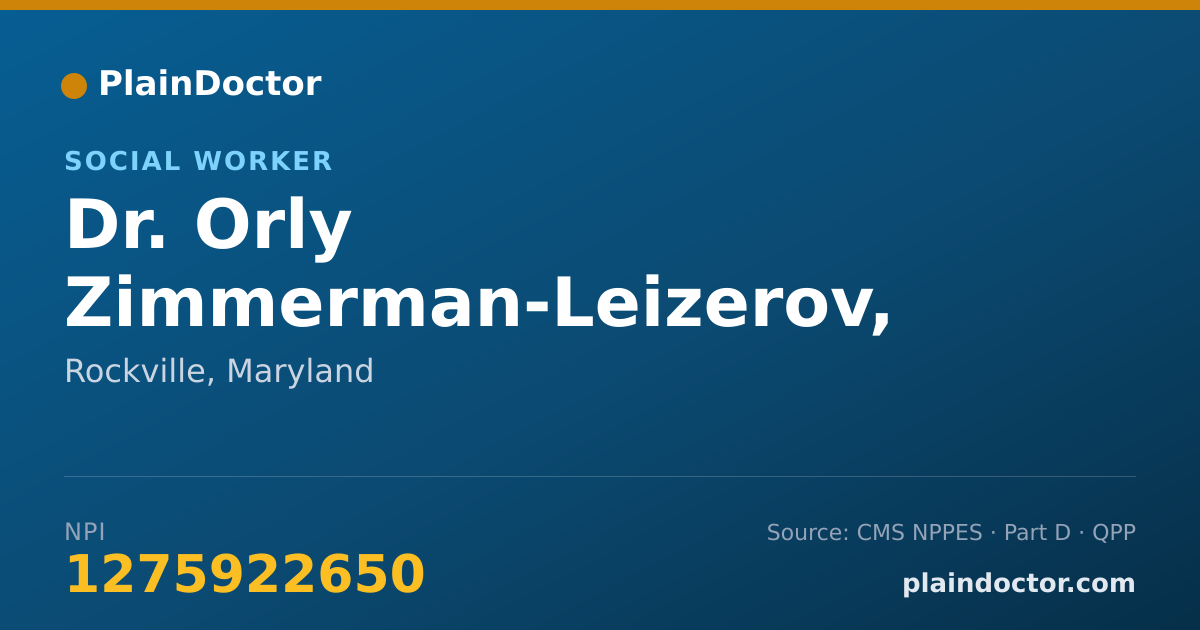 Shareable card for Orly Zimmerman-Leizerov, LCSW-C - Social Worker, Rockville, MD