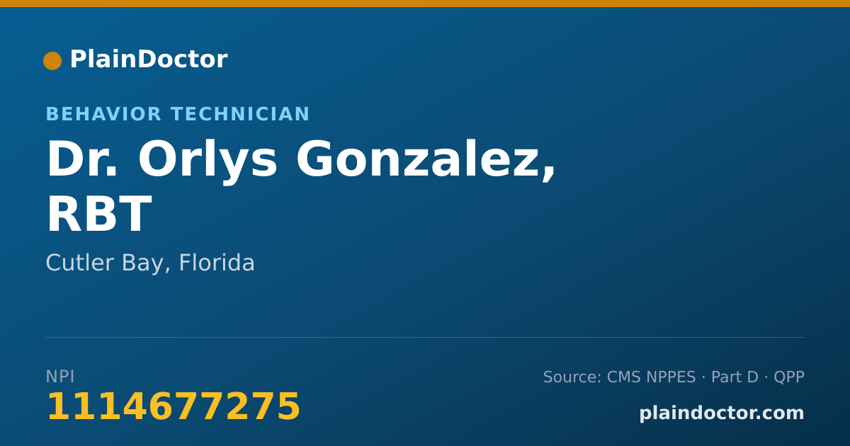 Shareable card for Orlys Gonzalez, RBT - Behavior Technician, Cutler Bay, FL