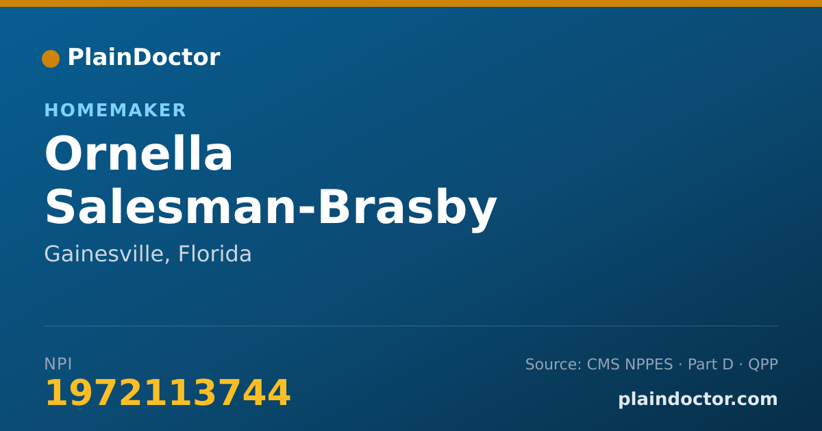 Shareable card for Ornella Salesman-Brasby - Homemaker, Gainesville, FL