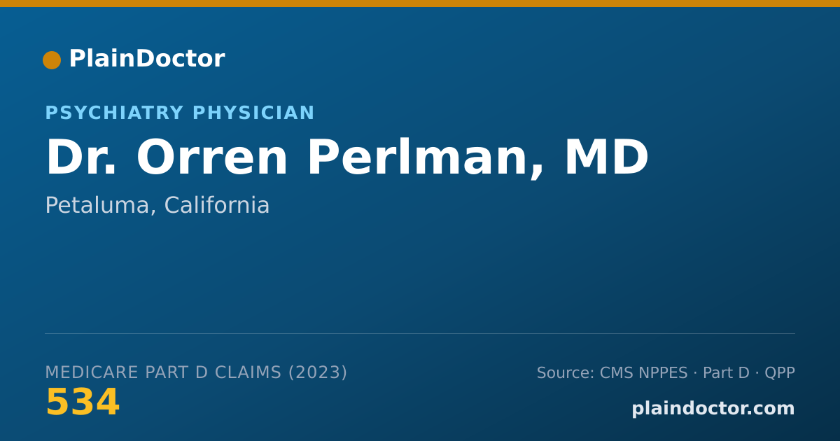 Shareable card for Orren Perlman, MD - Psychiatry Physician, Petaluma, CA