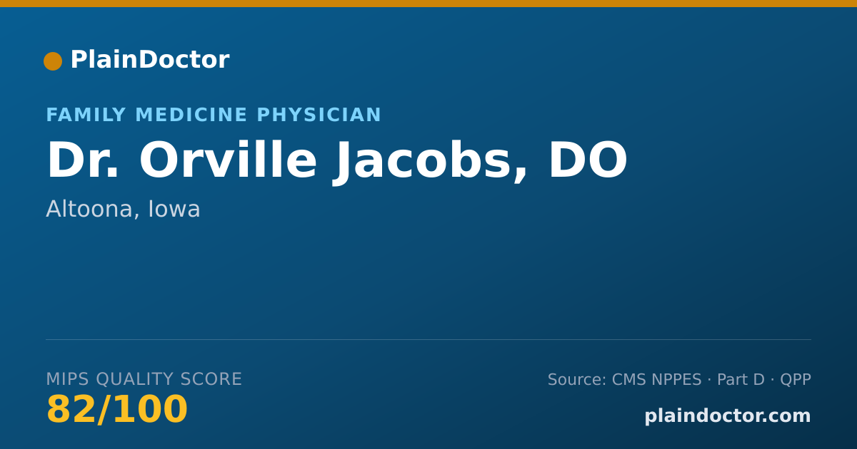Shareable card for Orville Jacobs, DO - Family Medicine Physician, Altoona, IA