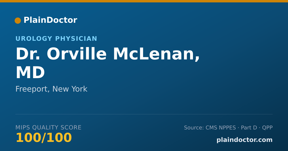 Shareable card for Orville McLenan, MD - Urology Physician, Freeport, NY