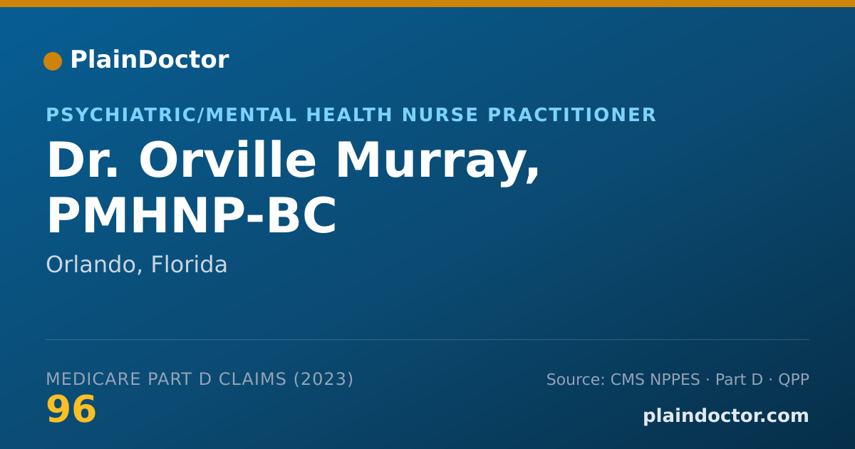 Shareable card for Orville Murray, PMHNP-BC - Psychiatric/Mental Health Nurse Practitioner, Orlando, FL