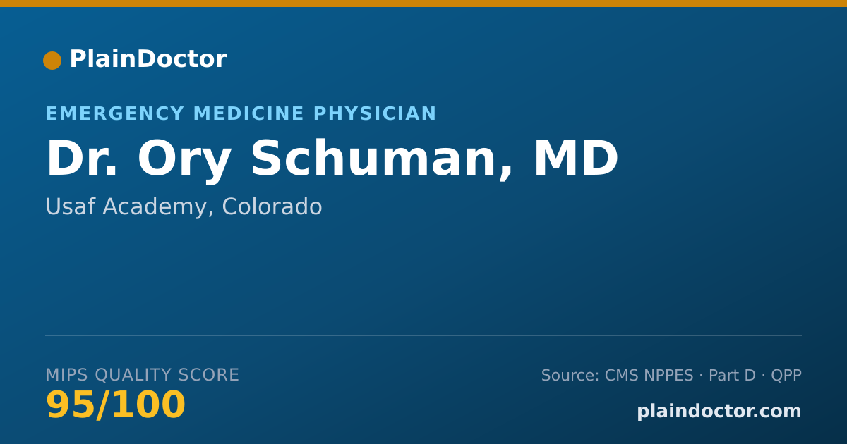 Shareable card for Ory Schuman, MD - Emergency Medicine Physician, Usaf Academy, CO