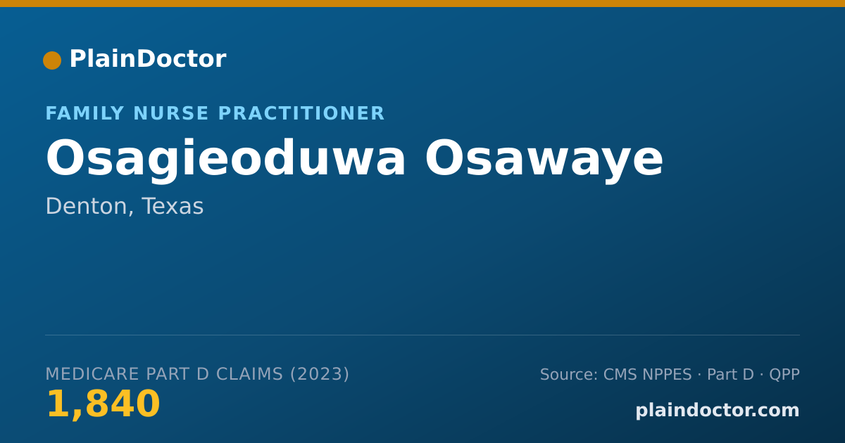 Shareable card for Osagieoduwa Osawaye - Family Nurse Practitioner, Denton, TX