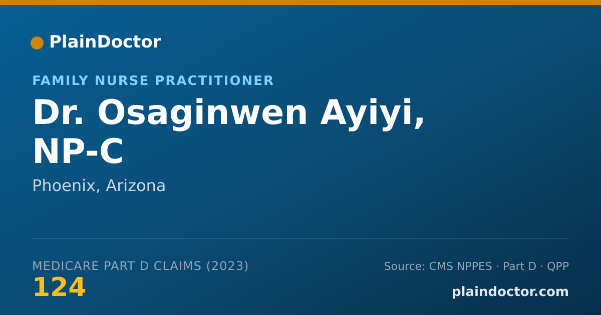 Shareable card for Osaginwen Ayiyi, NP-C - Family Nurse Practitioner, Phoenix, AZ