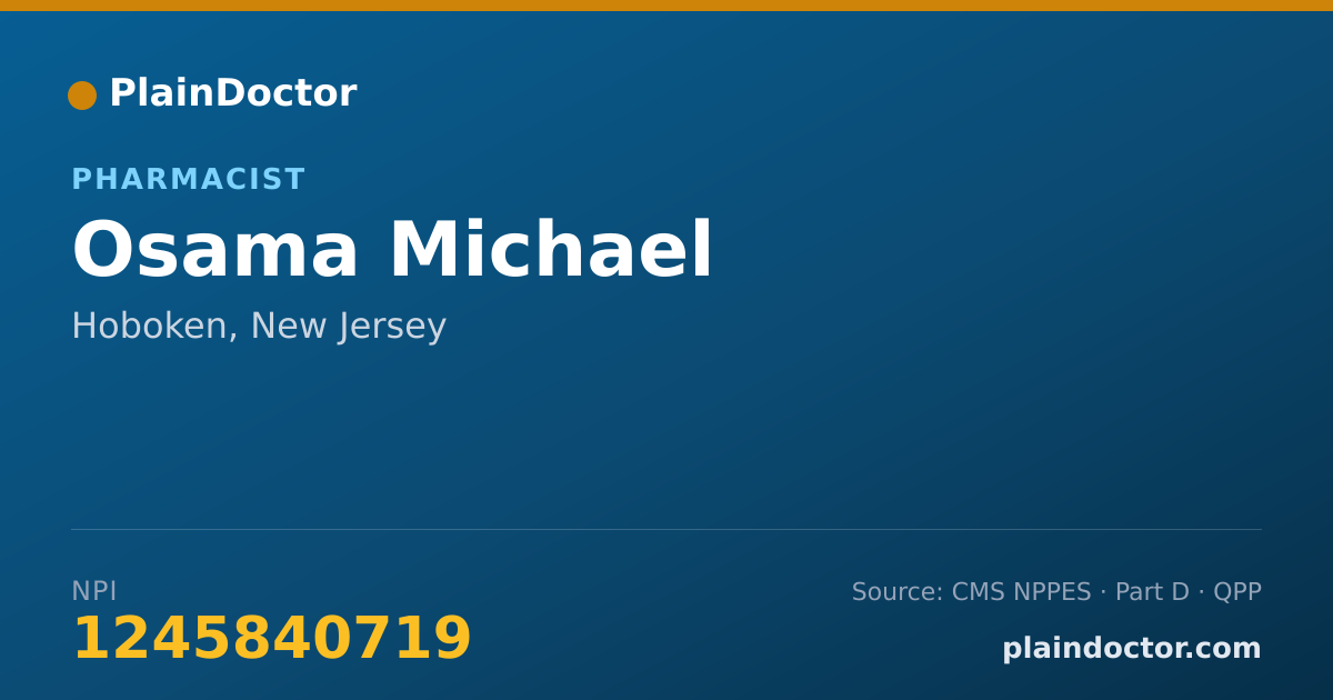 Shareable card for Osama Michael - Pharmacist, Hoboken, NJ