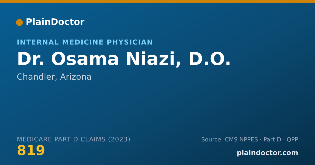 Shareable card for Osama Niazi, D.O. - Internal Medicine Physician, Chandler, AZ