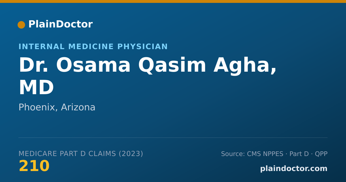 Shareable card for Osama Qasim Agha, MD - Internal Medicine Physician, Phoenix, AZ