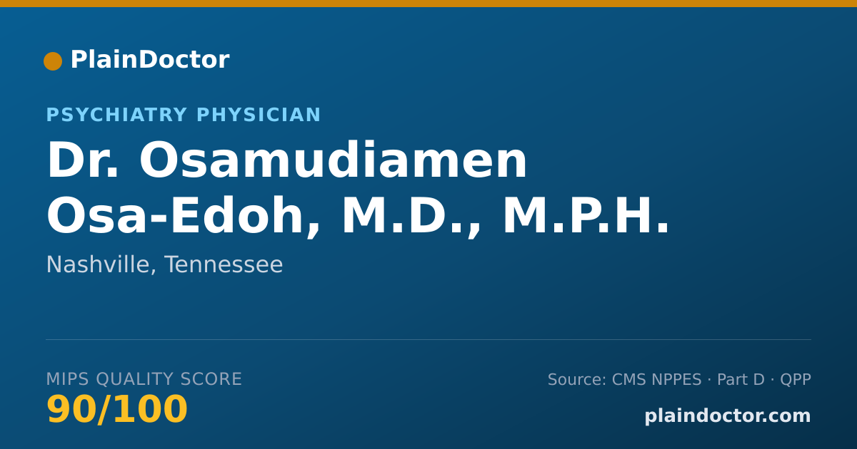 Shareable card for Osamudiamen Osa-Edoh, M.D., M.P.H. - Psychiatry Physician, Nashville, TN