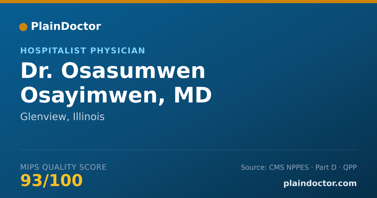 Shareable card for Osasumwen Osayimwen, MD - Hospitalist Physician, Glenview, IL