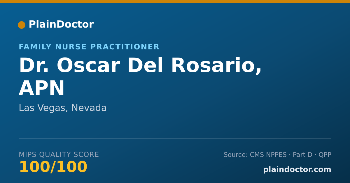 Shareable card for Oscar Del Rosario, APN - Family Nurse Practitioner, Las Vegas, NV