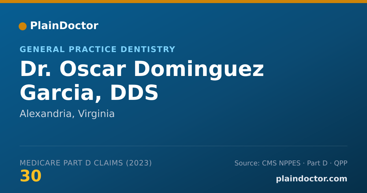 Shareable card for Oscar Dominguez Garcia, DDS - General Practice Dentistry, Alexandria, VA