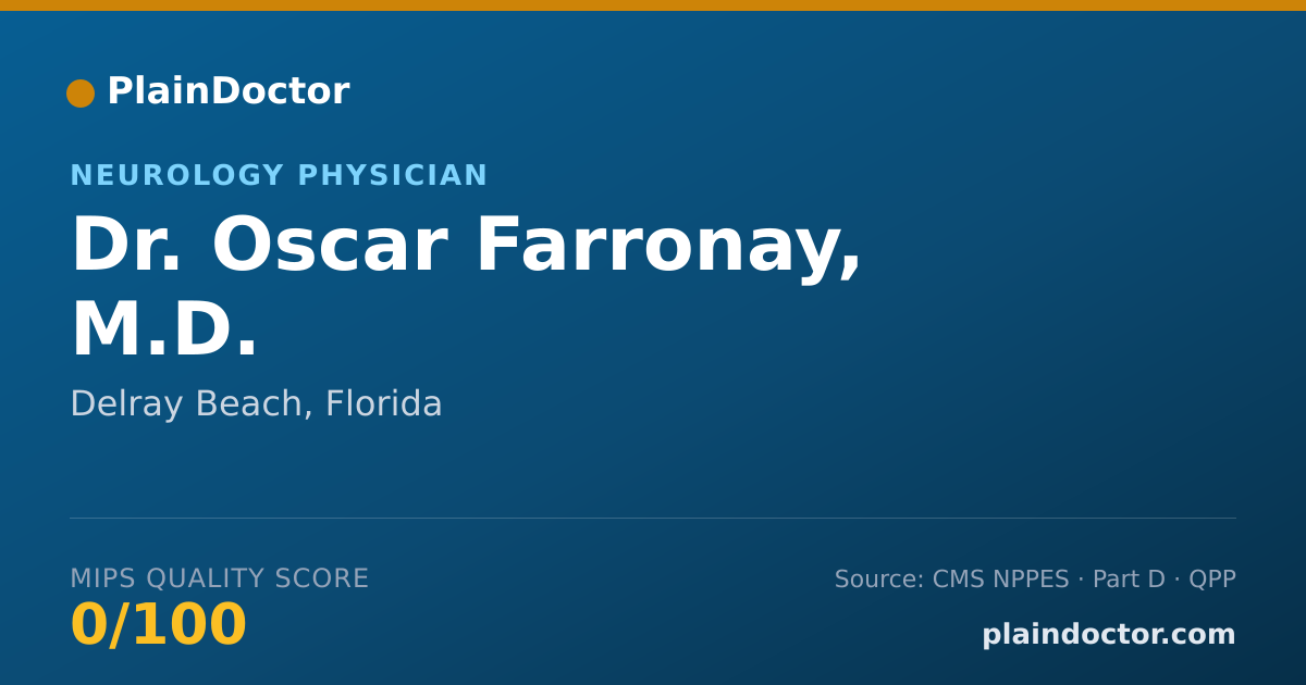 Shareable card for Oscar Farronay, M.D. - Neurology Physician, Delray Beach, FL