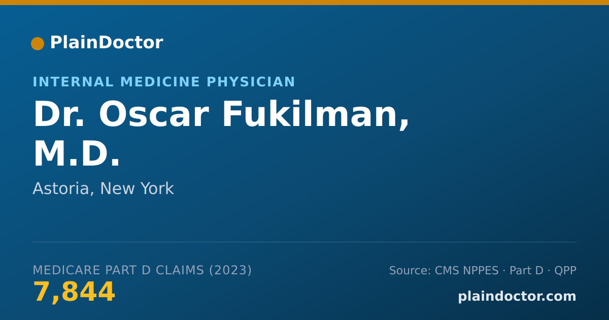 Shareable card for Oscar Fukilman, M.D. - Internal Medicine Physician, Astoria, NY
