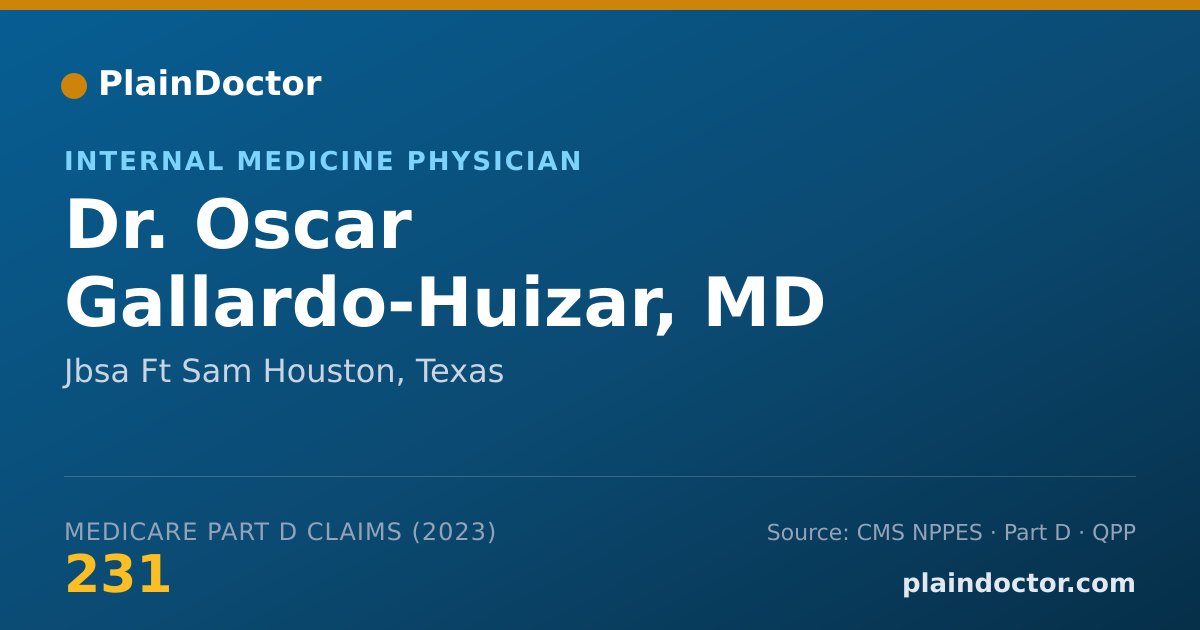 Shareable card for Oscar Gallardo-Huizar, MD - Internal Medicine Physician, Jbsa Ft Sam Houston, TX