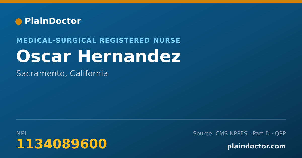 Shareable card for Oscar Hernandez - Medical-Surgical Registered Nurse, Sacramento, CA