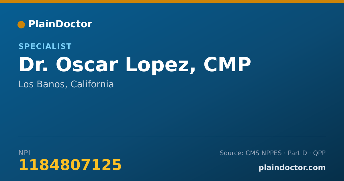 Shareable card for Oscar Lopez, CMP - Specialist, Los Banos, CA