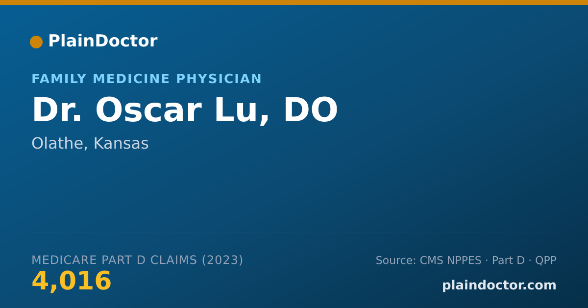 Shareable card for Oscar Lu, DO - Family Medicine Physician, Olathe, KS