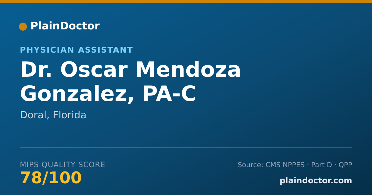 Shareable card for Oscar Mendoza Gonzalez, PA-C - Physician Assistant, Doral, FL