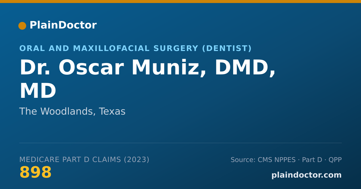 Shareable card for Oscar Muniz, DMD, MD - Oral and Maxillofacial Surgery (Dentist), The Woodlands, TX