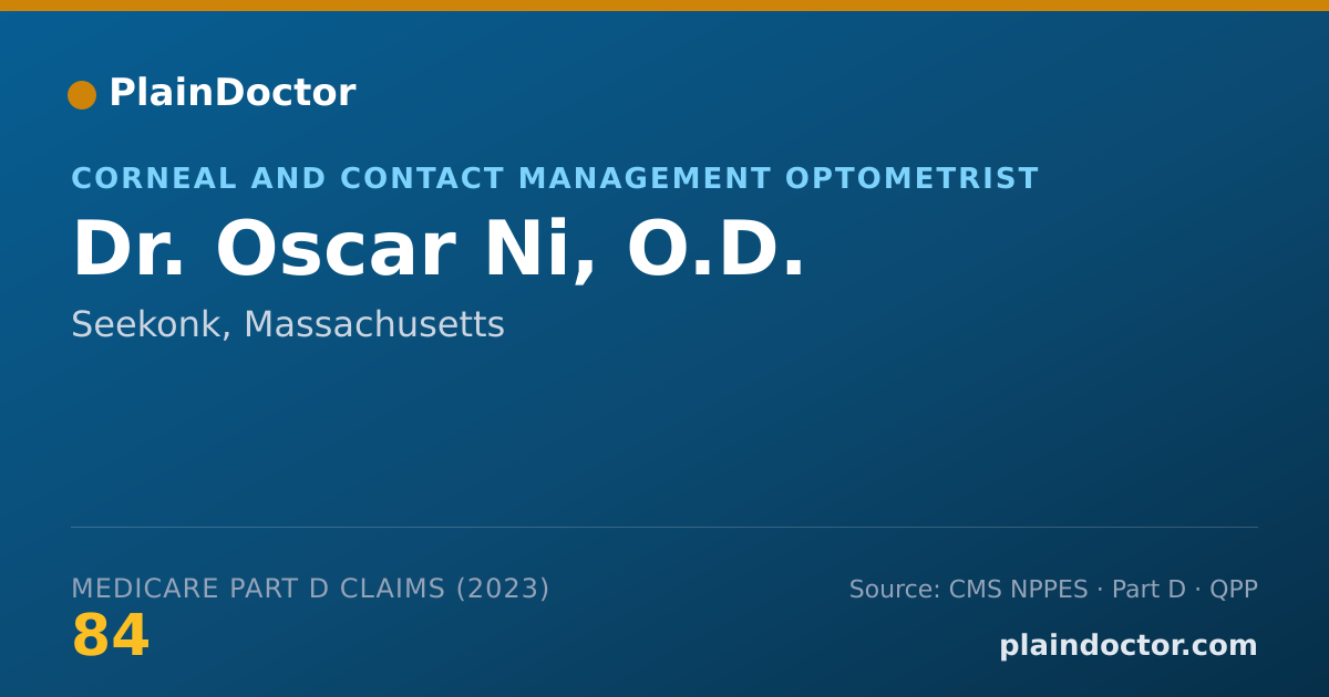 Shareable card for Oscar Ni, O.D. - Corneal and Contact Management Optometrist, Seekonk, MA