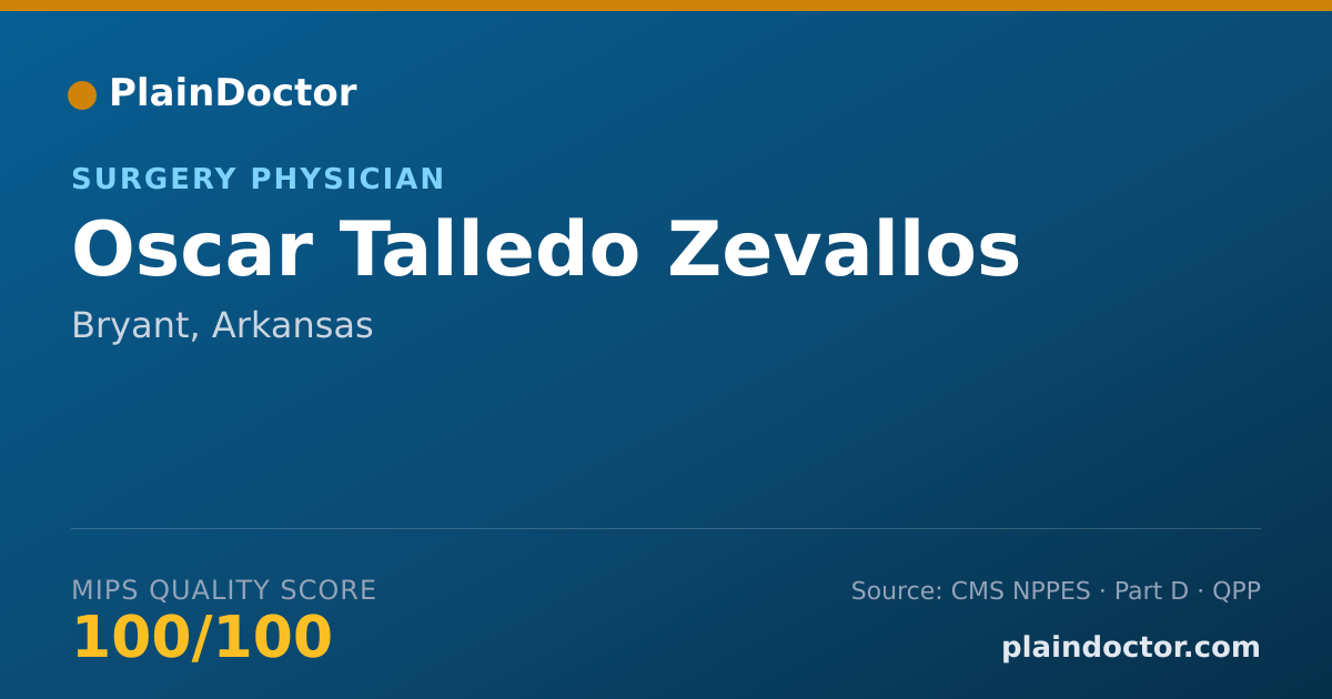 Shareable card for Oscar Talledo Zevallos - Surgery Physician, Bryant, AR