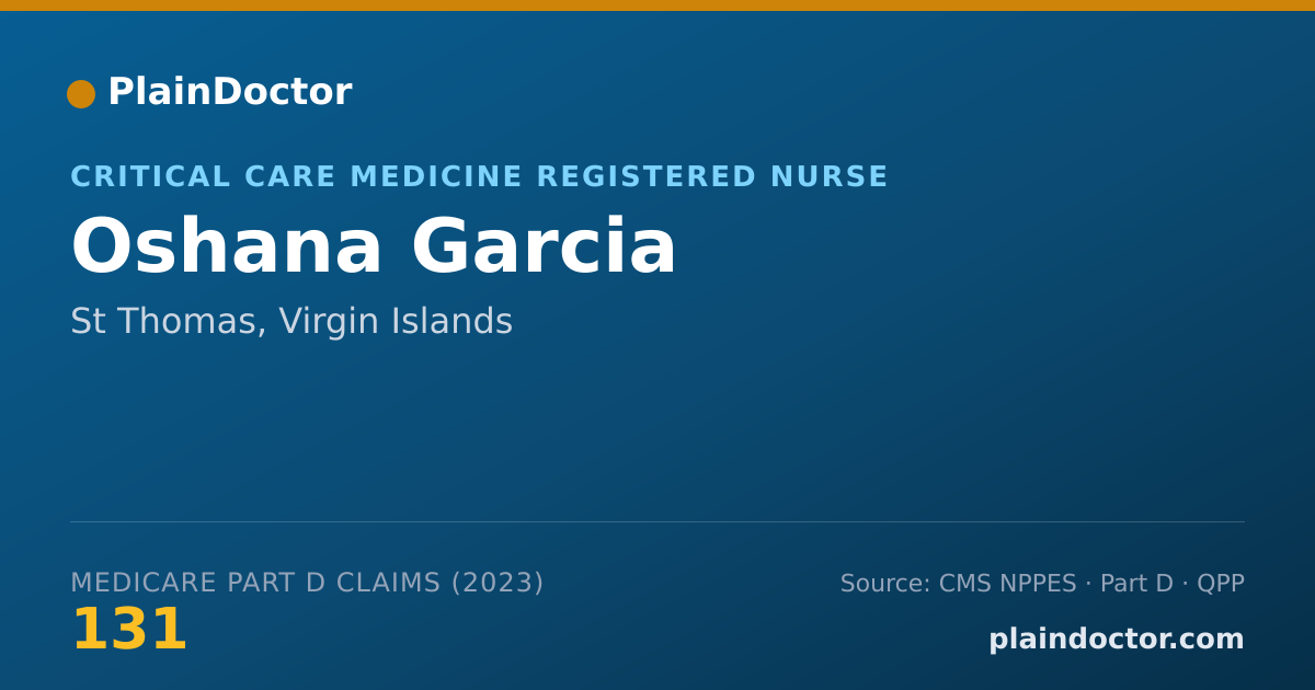 Shareable card for Oshana Garcia - Critical Care Medicine Registered Nurse, St Thomas, VI