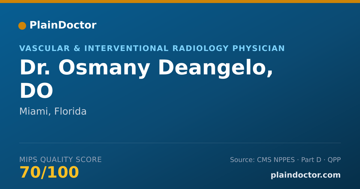 Shareable card for Osmany Deangelo, DO - Diagnostic Radiology Physician, Miami, FL