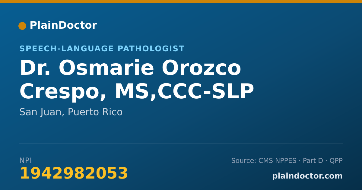 Shareable card for Osmarie Orozco Crespo, MS,CCC-SLP - Speech-Language Pathologist, San Juan, PR