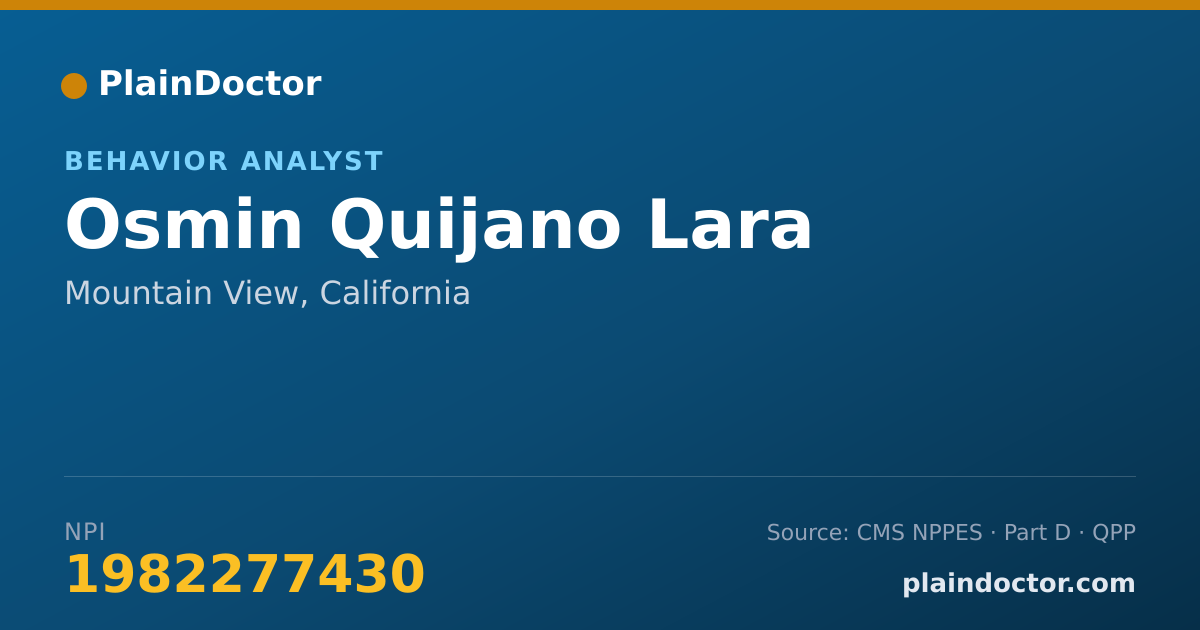 Shareable card for Osmin Quijano Lara - Behavior Analyst, Mountain View, CA