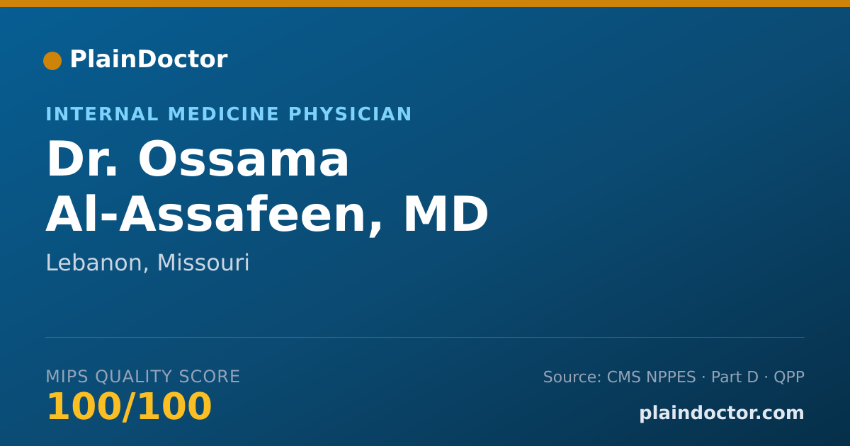 Shareable card for Ossama Al-Assafeen, MD - Internal Medicine Physician, Lebanon, MO