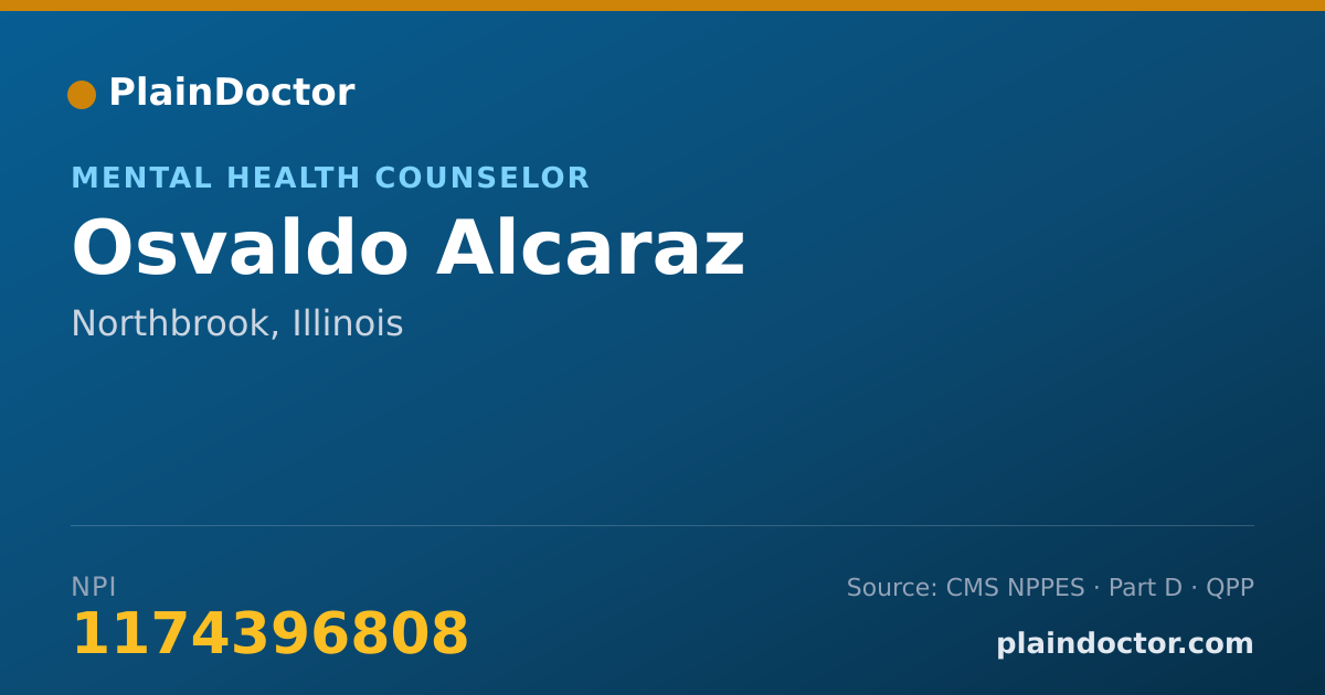 Shareable card for Osvaldo Alcaraz - Mental Health Counselor, Northbrook, IL