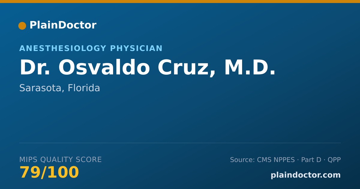Shareable card for Osvaldo Cruz, M.D. - Anesthesiology Physician, Sarasota, FL