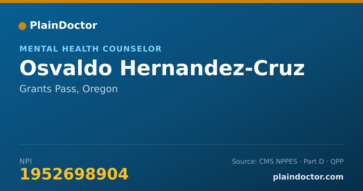 Shareable card for Osvaldo Hernandez-Cruz - Mental Health Counselor, Grants Pass, OR