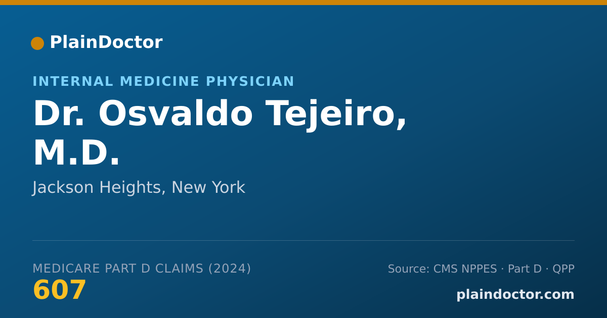Shareable card for Osvaldo Tejeiro, M.D. - Internal Medicine Physician, Jackson Heights, NY