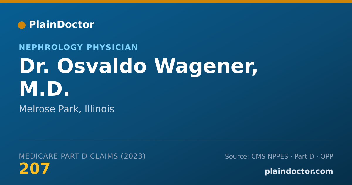Shareable card for Osvaldo Wagener, M.D. - Nephrology Physician, Melrose Park, IL