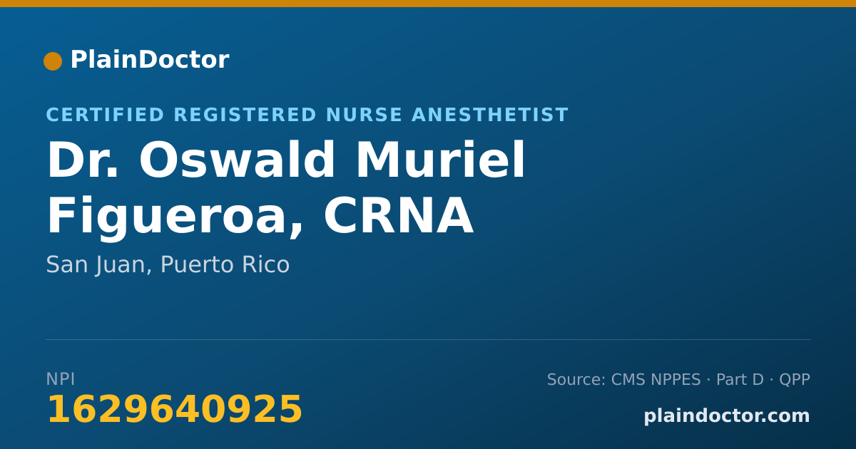 Shareable card for Oswald Muriel Figueroa, CRNA - Certified Registered Nurse Anesthetist, San Juan, PR