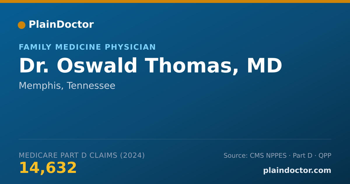 Shareable card for Oswald Thomas, MD - Family Medicine Physician, Memphis, TN