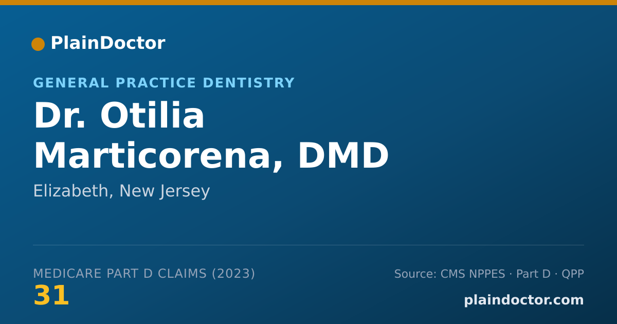 Shareable card for Otilia Marticorena, DMD - General Practice Dentistry, Elizabeth, NJ