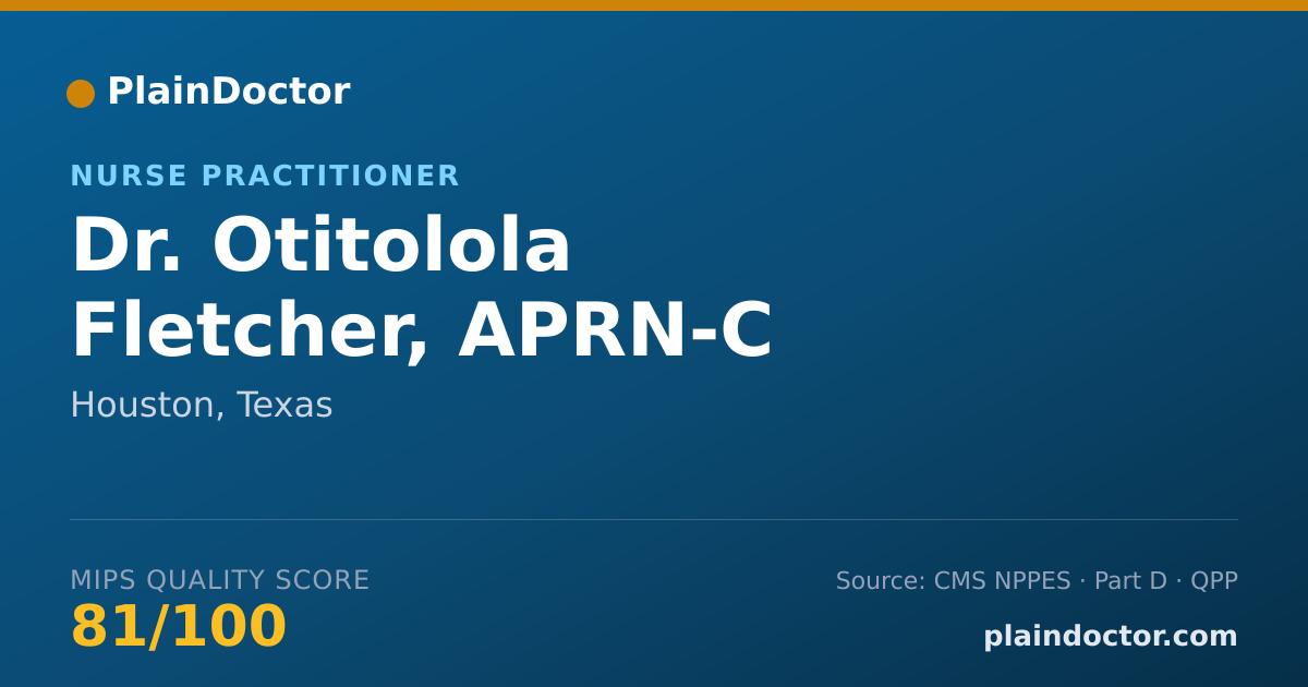 Shareable card for Otitolola Fletcher, APRN-C - Nurse Practitioner, Houston, TX