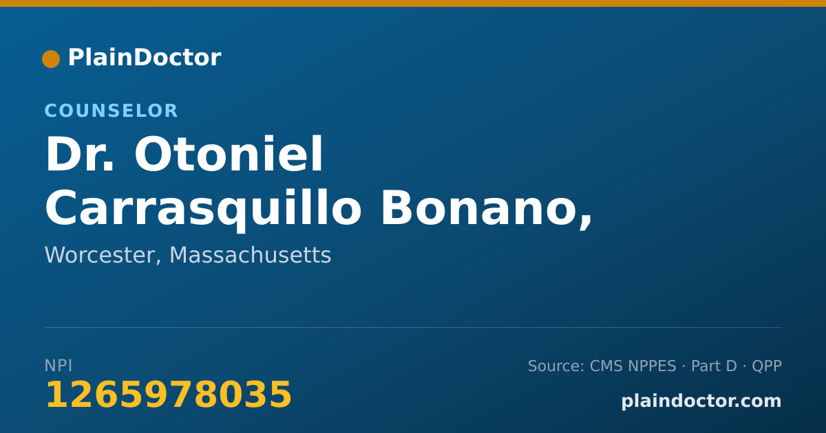 Shareable card for Otoniel Carrasquillo Bonano, MA., M.ED. (C) - Counselor, Worcester, MA